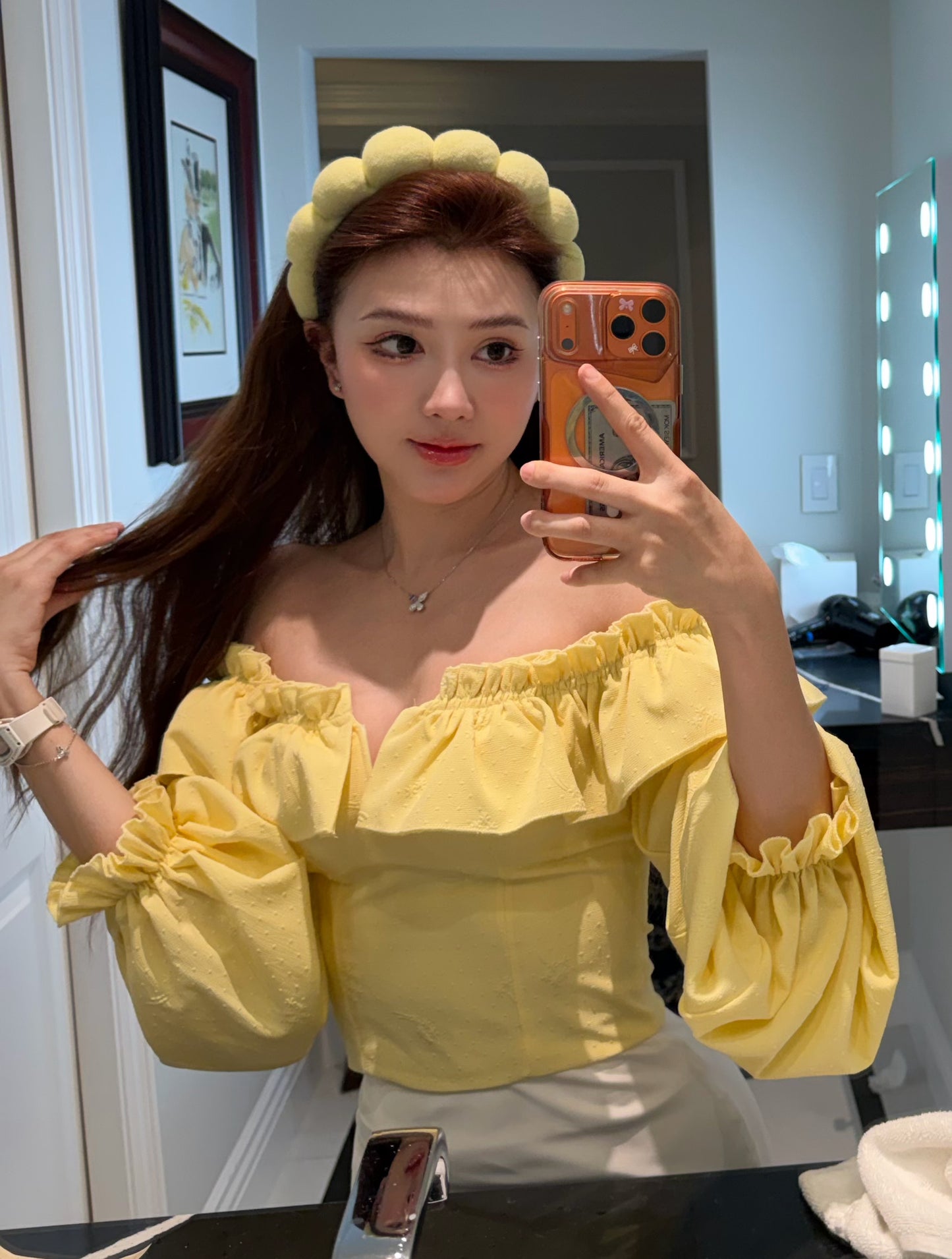 NOT FOR SALE : Fluffy Cloud Headband (Yellow) — Beautrice Points Exclusive 450 points