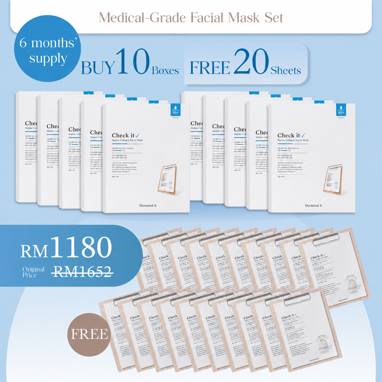*Check IT Marine Collagen Facial Mask (Buy 10, Free 4)boxes