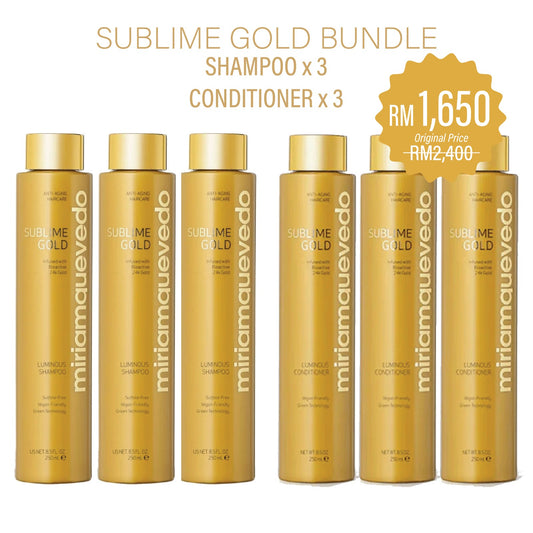 Sublime Gold Triple Bundle (Shampoo x 3 +Conditioner x 3) 250ml