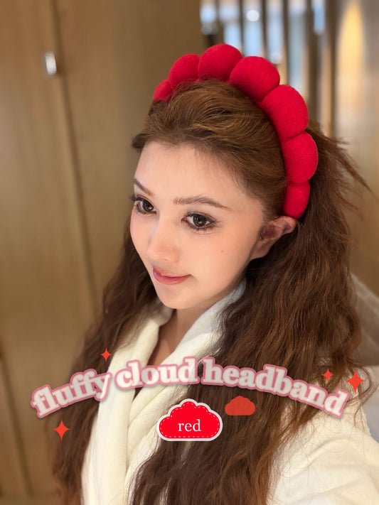 NOT FOR SALE : Fluffy Cloud Headband (Red) — Beautrice Points Exclusive 450 points