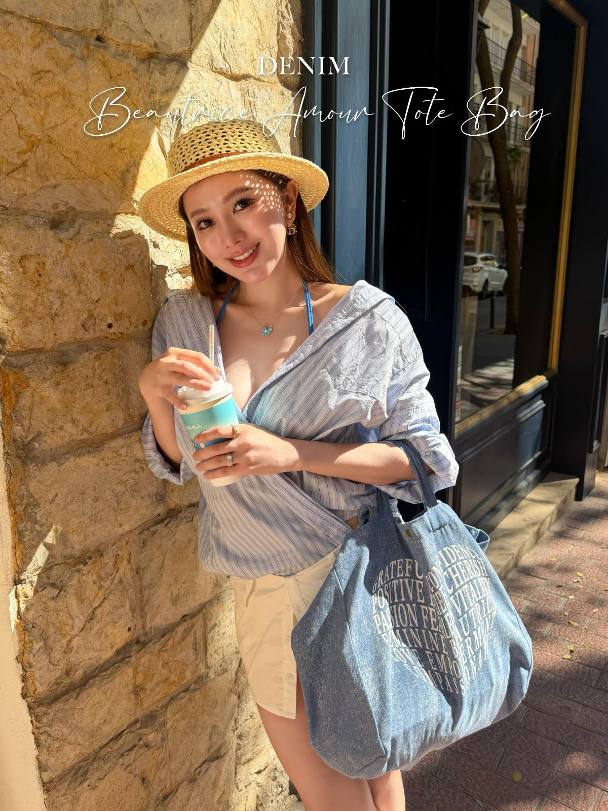 NOT FOR SALE : Beautrice Amour Tote Bag (Denim) — Beautrice Points Exclusive 1800 points