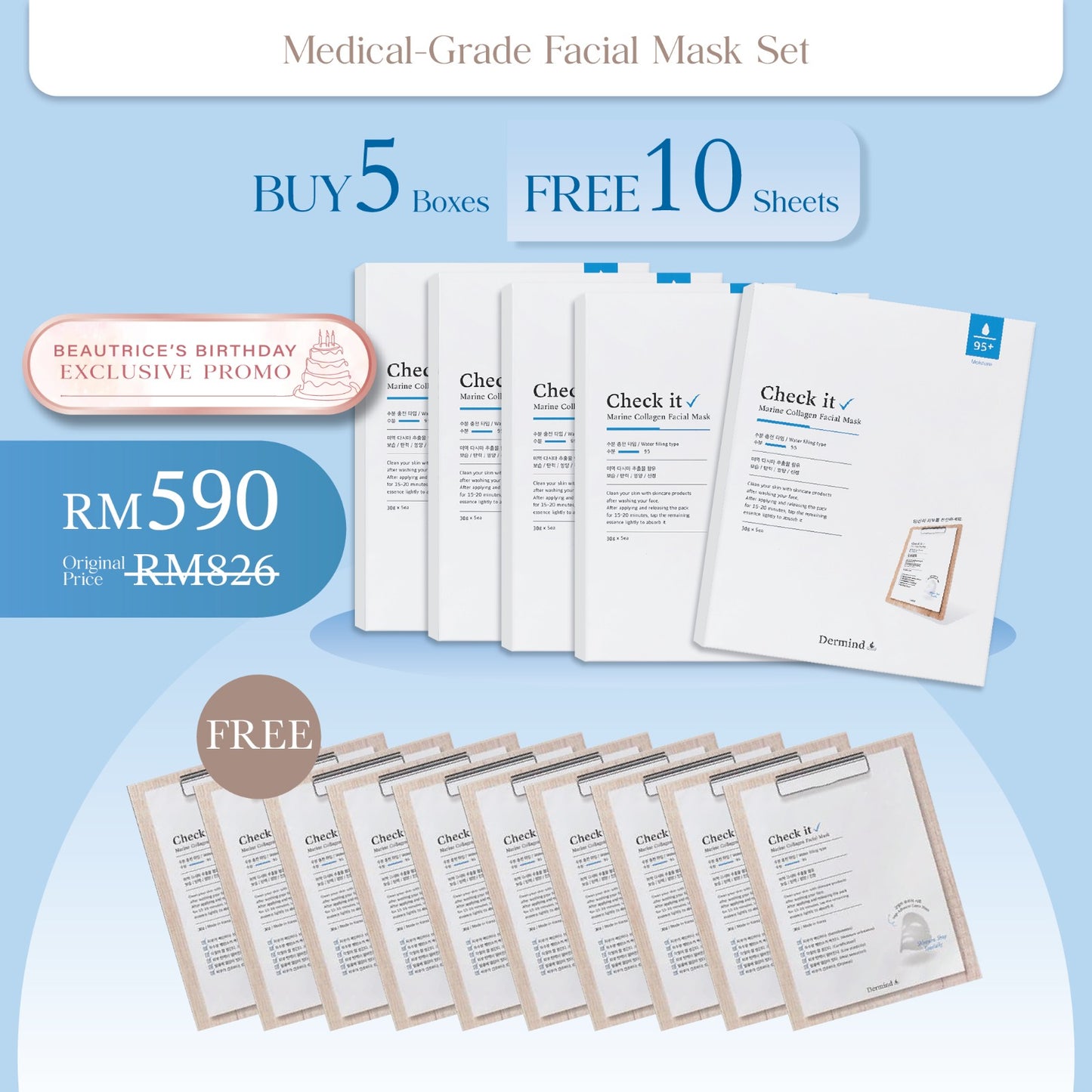 *Check IT Marine Collagen Facial Mask (Buy 5 Free 2)boxes