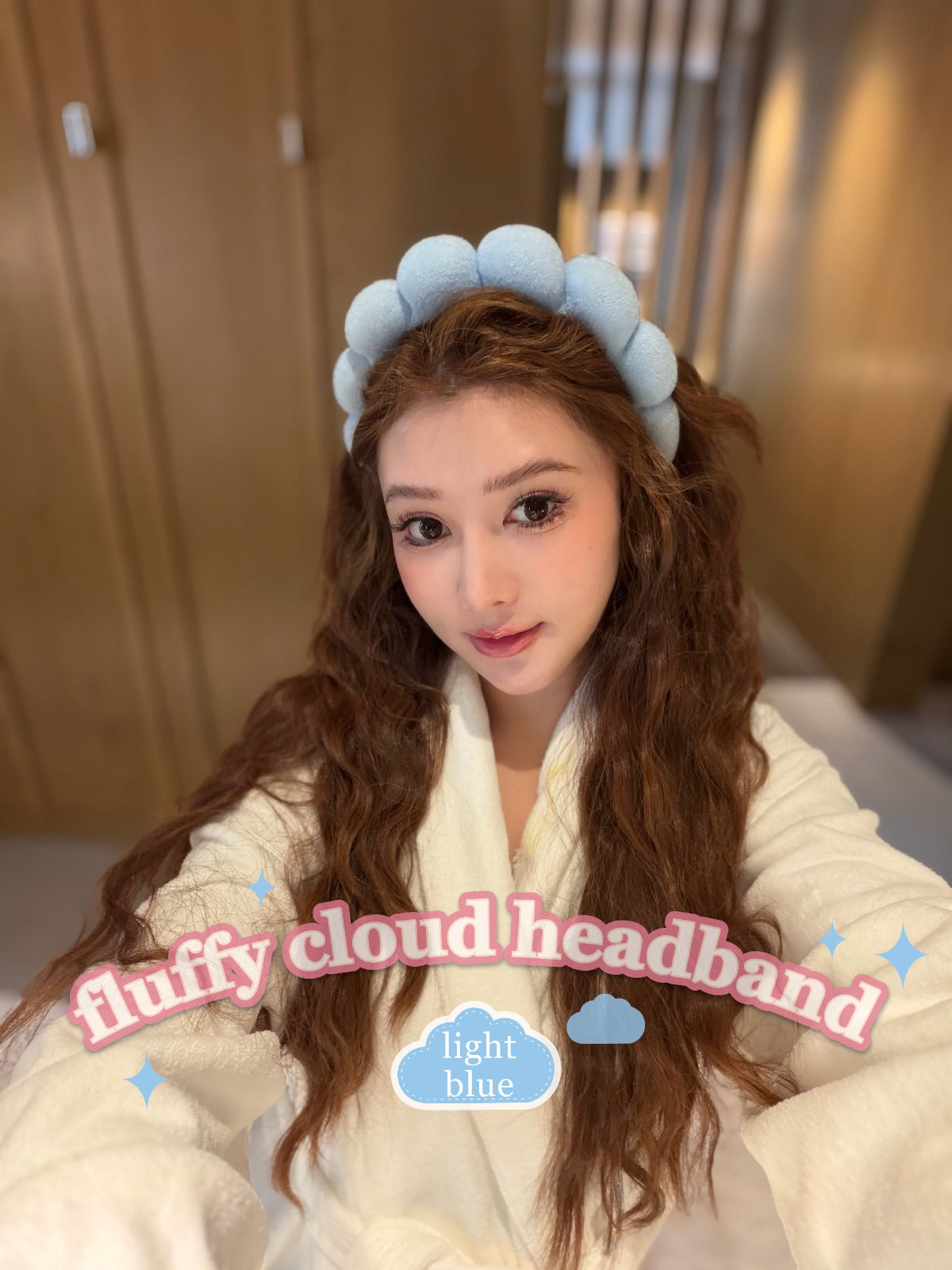 NOT FOR SALE : Fluffy Cloud Headband (Light Blue) — Beautrice Points Exclusive 450 points