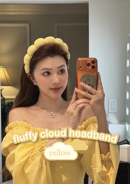 NOT FOR SALE : Fluffy Cloud Headband (Yellow) — Beautrice Points Exclusive 450 points