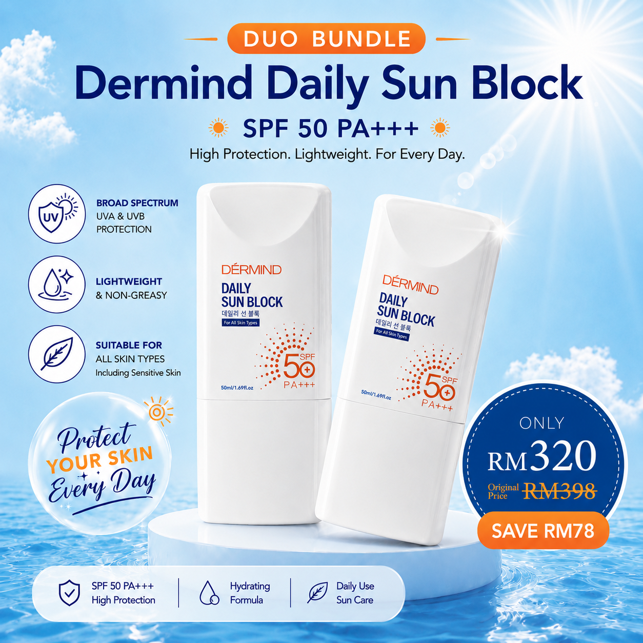 Dermind Daily Defense Duo SPF50+/PA+++
