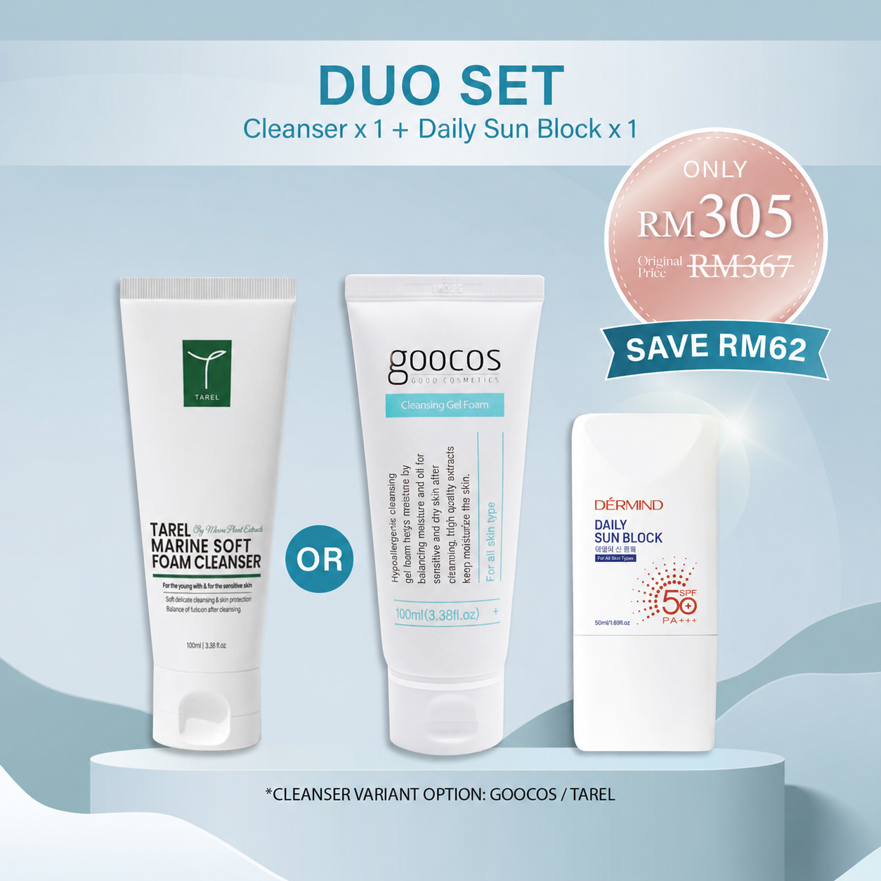 Dermind Cleanser + Sun Block
